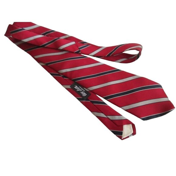 Vintage Silk Neck Tie 3” 60" Red Striped Paco Rabanne
